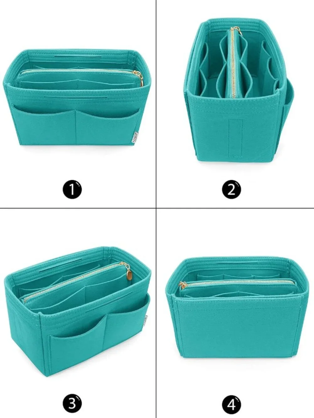 Felt Purse Organizer Insert - Tote Bag Shaper with 5 Dividers for Easy Storage